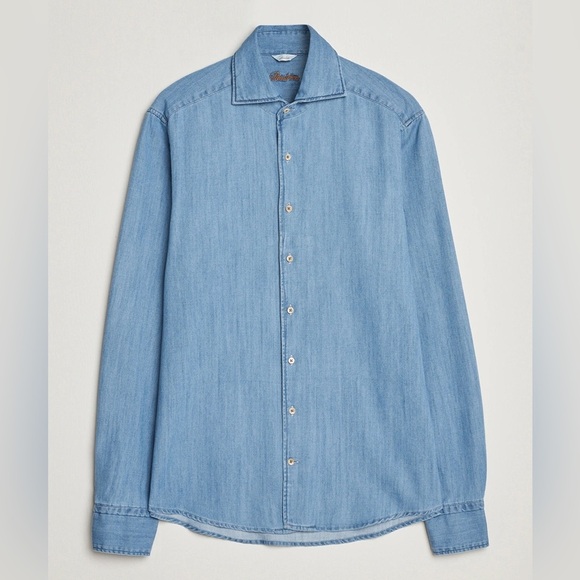 Stenstroms Light Blue Denim Button Up Shirt XL - Picture 1 of 12